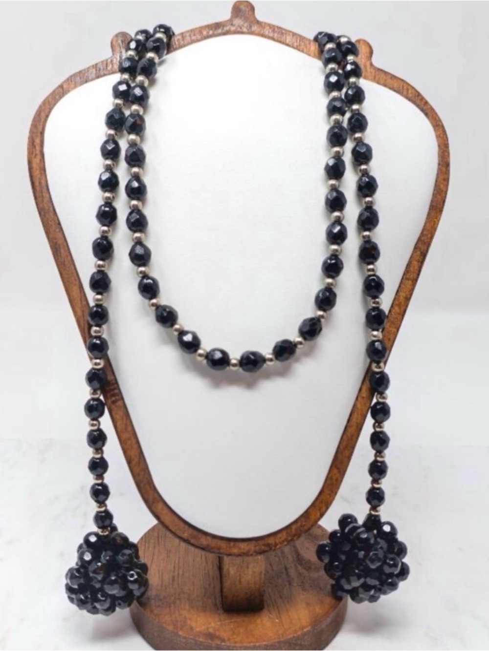 Vintage Onyx Layer Necklace Wrap